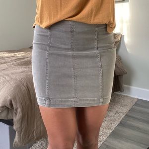 Free People Black/Gray Denim Skirt